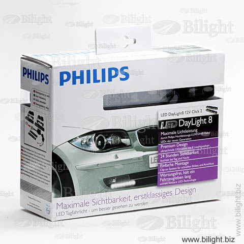 12824 WLEDX1 - Дневные ходовые огни светодиодные (комплект) прямоугольные, Philips 8+габарит LED DayLight - Philips DRL