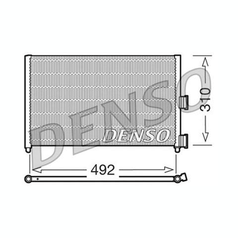 DCN09071 - Конденсатор (радиатор кондиционера) Fiat, Lancia (492/310/16мм) (Denso) - Denso mg C